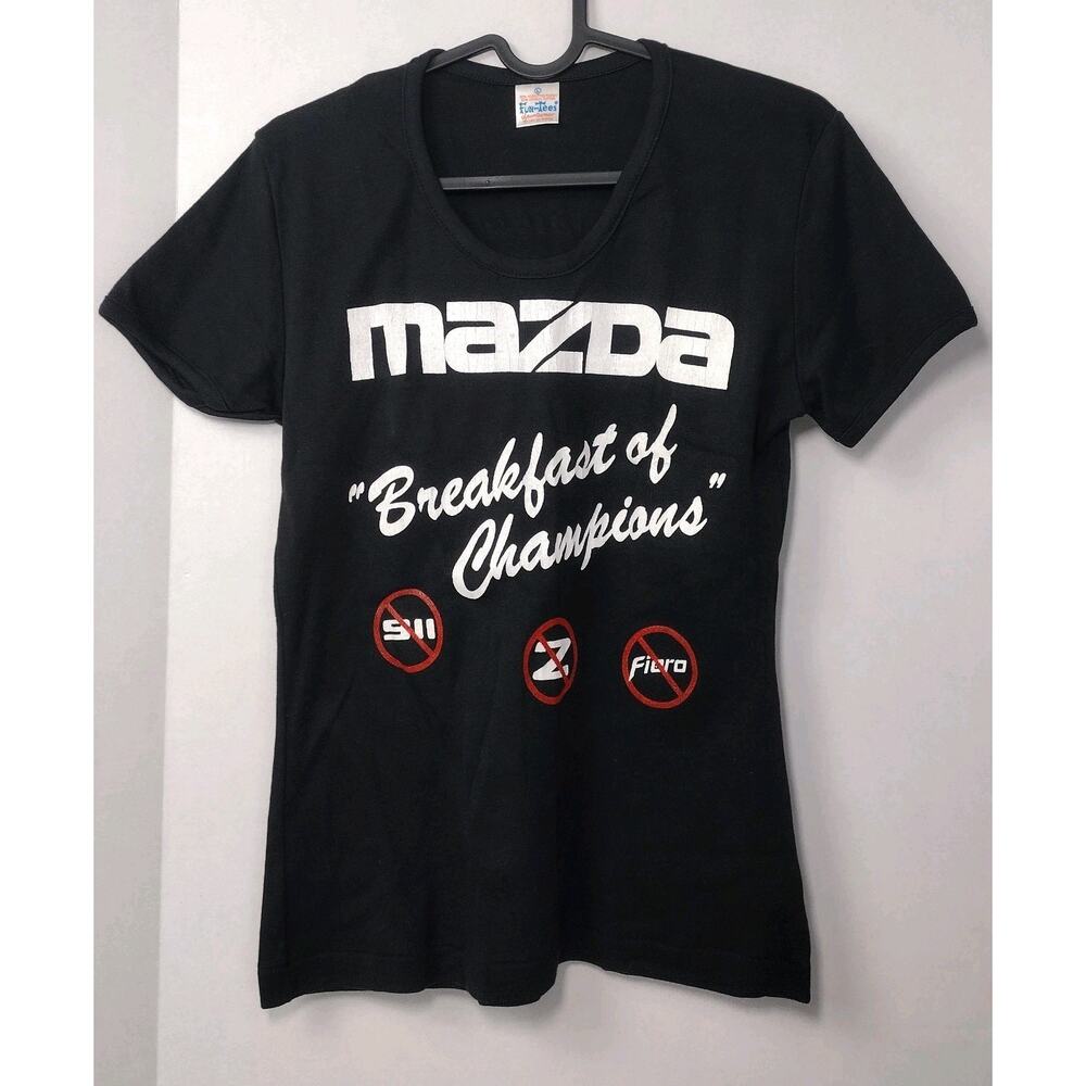 Vintage 1986 ~ MAZDA RX7 Breakfast Of Champions T Shirt~ Soft MINT Large